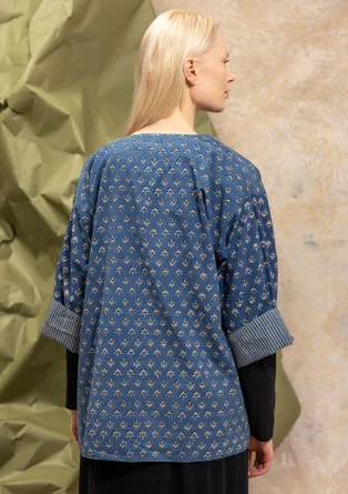 Kimono tissé ”Willow” en coton biologique - indigo