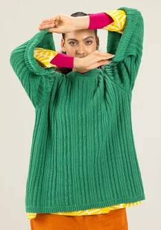Pullover „Midori“ aus Bio-Baumwolle - dunkelsmaragd