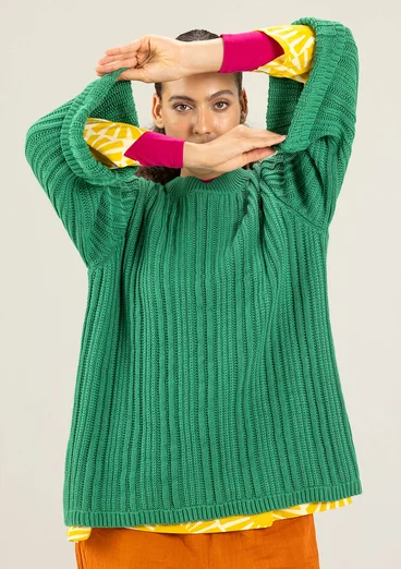 Pull "Midori" en coton biologique - émeraude foncé