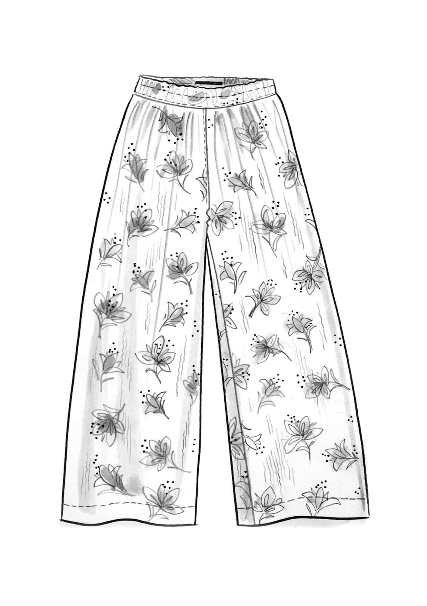 Pantalon  Amaryllis  en viscose tissée seigle