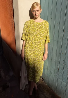 Webkleid „Flora Flow“ aus Viskose - thymian-gemustert