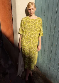 Webkleid „Flora Flow“ aus Viskose - thymian-gemustert