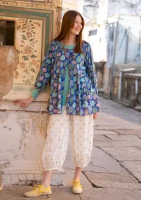 “Insta” organic cotton smock blouse - sky blue