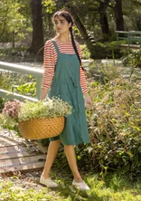 Vevd kjole «Garden» i økologisk bomull / lin - malrt
