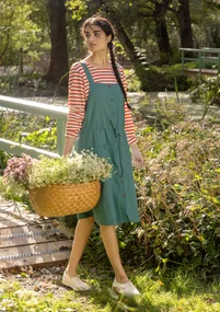 Robe tissée « Garden » en coton biologique/lin - absinthe