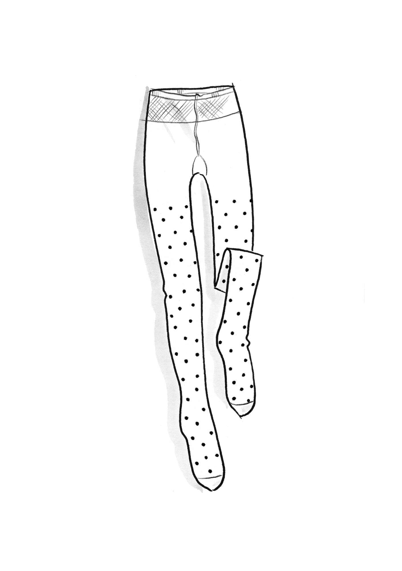 Dotted tights in recycled nylon elephant gray