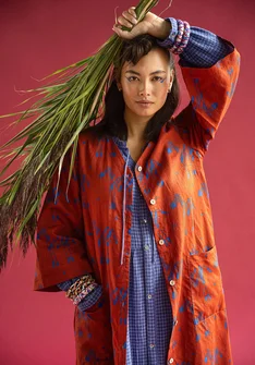 Robe "Zebra" en coton biologique - rouille