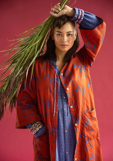 Robe "Zebra" en coton biologique - rouille