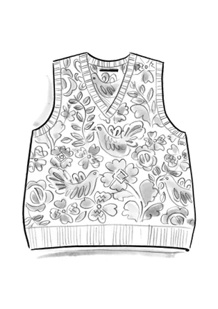 Gebreide slip-over "Meadow" van alpacamix/biologisch katoen - wijnrood