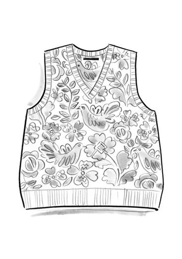 Gebreide slip-over "Meadow" van alpacamix/biologisch katoen - wijnrood
