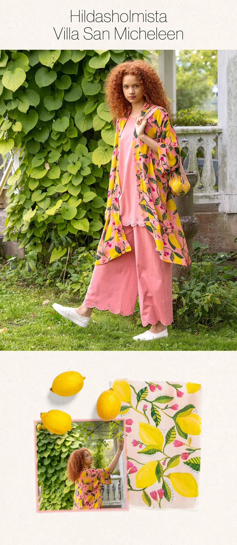 “Limone” woven viscose kimono