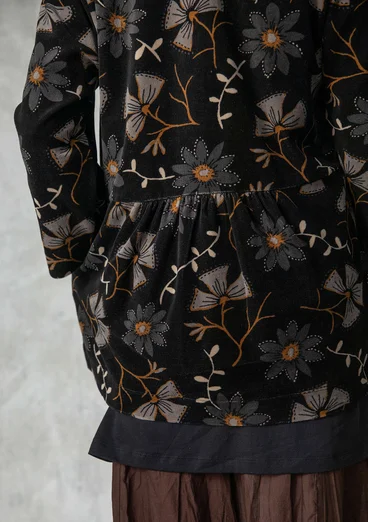 Veloursjacke „Paraguay“ aus Bio-Baumwolle/Recycling-Polyester - schwarz