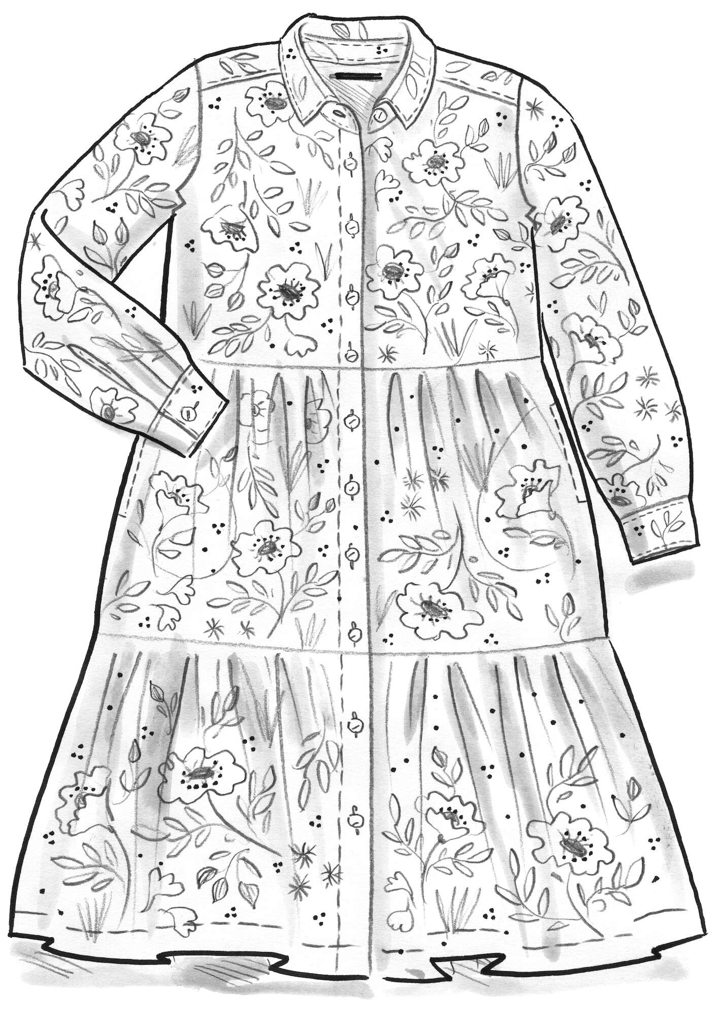Geweven jurk  Primavera  van linnen/modal