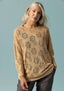 Linen/recycled linen pointelle sweater oatmeal thumbnail