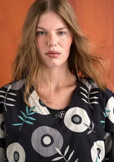 Webkleid „Julie“ aus Öko-Baumwolle - schwarz