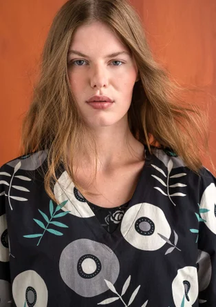 Webkleid „Julie“ aus Öko-Baumwolle - schwarz