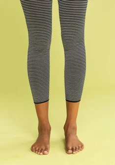 Striped recycled polyamide leggings - svart0SL0oblekt