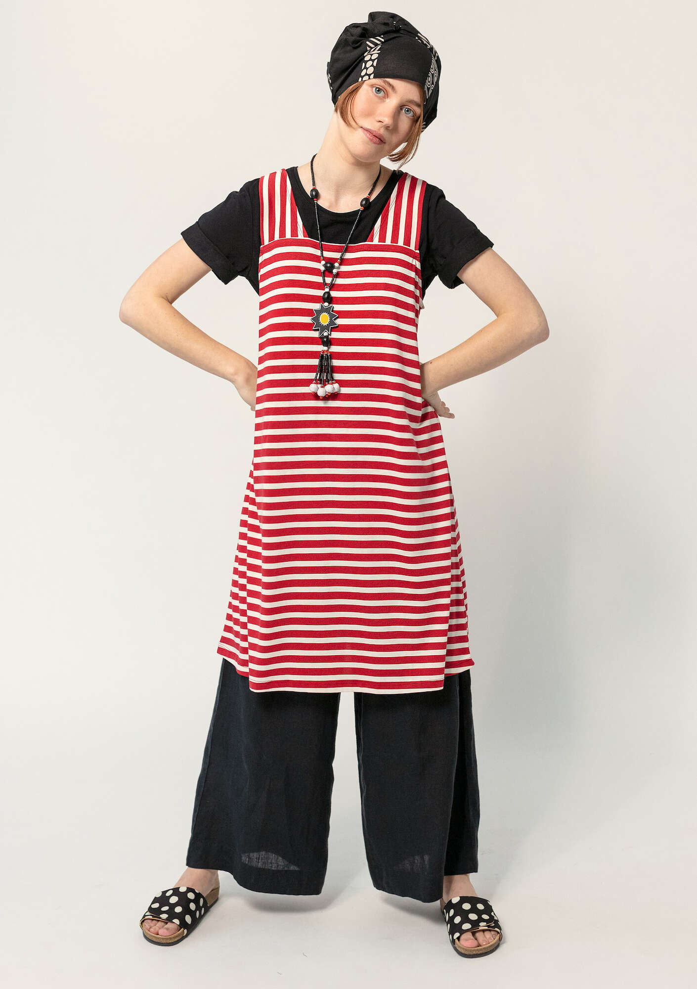 “Thread” jersey dress in organic cotton/modal poppy thumbnail
