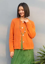 Strickjacke aus Alpakawollgemisch - gebranntes orange