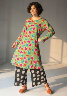 Gepunktetes Jerseykleid „1964“ aus Baumwolle/Modal - zypresse