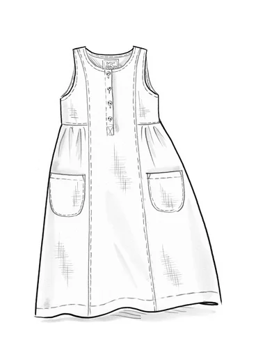 Sleeveless woven linen dress - blue lotus