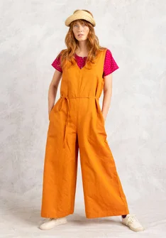 “Idun” woven organic cotton/linen dungarees - rowan