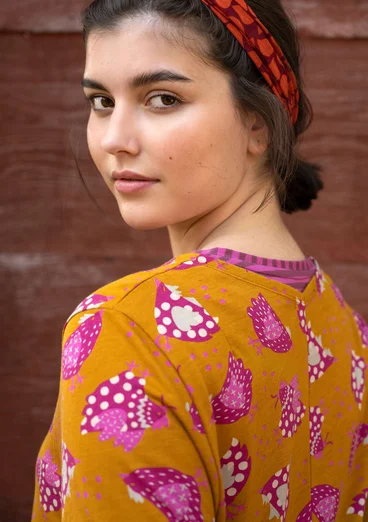 Trikåklänning "Dolores" i ekologisk bomull/modal - senap