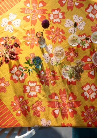 “Soni” organic cotton tablecloth - turmeric