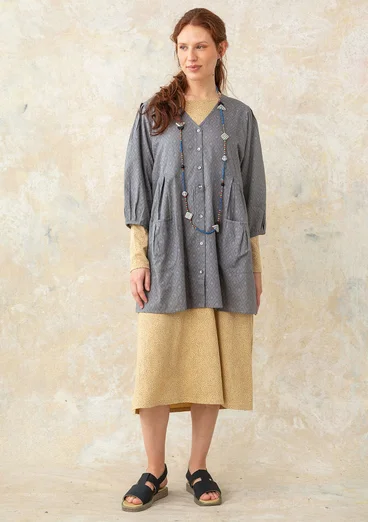 Blouse d’artiste en coton biologique tissé - graphite