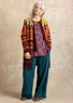 Gemustertes Shirt „Timmer“ aus Bio-Baumwolle/Modal (aubergine L)