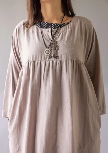 Webkleid „Marie“ aus Bio-Baumwolle/Seide - taubengrau