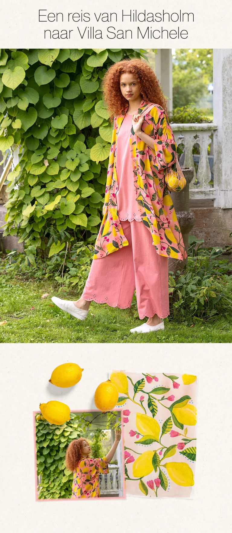 “Limone” woven viscose kimono