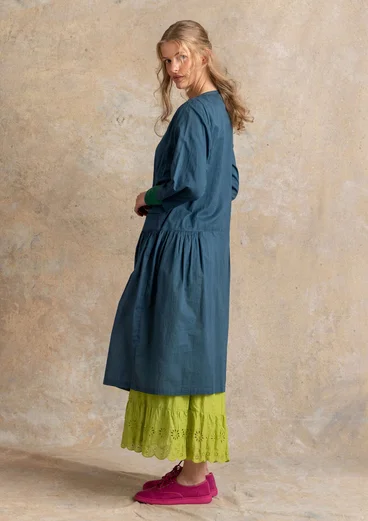 “Tindra” woven organic cotton dress - indigo green