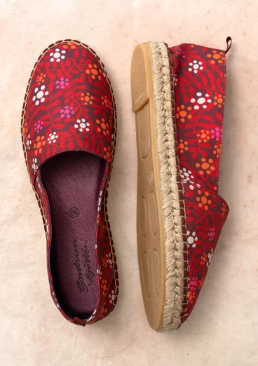 Espadrilles „Hake“ aus Baumwolle - weinrot