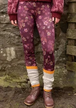 Geblümte Leggings „Idun“ aus Lyocell/Elasthan - aubergine