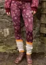 Legging fleuri "Idun" en lyocell/élasthanne (aubergine L)