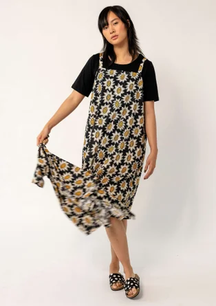 Robe "Afrodite" en coton biologique tissé - noir