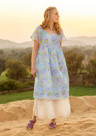 “Cumulus” woven-cotton dress - forget-me-not