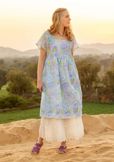 “Cumulus” woven-cotton dress - forget-me-not