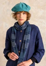 Rippstrickschal „Sylvi“ aus Bio-Baumwolle/Wolle - pazifikblau