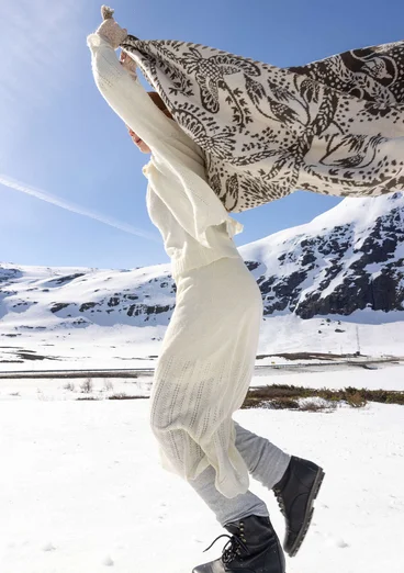 Strikket nederdel "Forgetmenot" i alpakablanding - ubleget