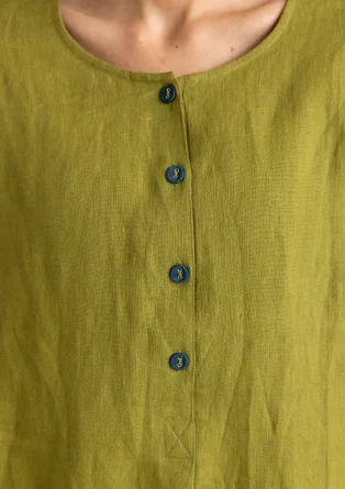 Woven linen tunic - green pepper