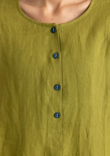 Woven linen tunic - green pepper