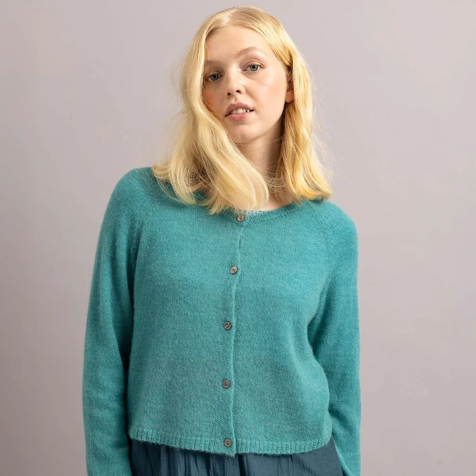 Vest van alpacamix - teal