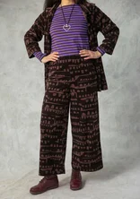 Velours broek "Paraguay" van biologisch katoen/gerecycled polyester - moerbei