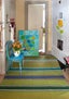 Gestreifter Teppich „Jaipur“ aus Wolle waldgrün thumbnail
