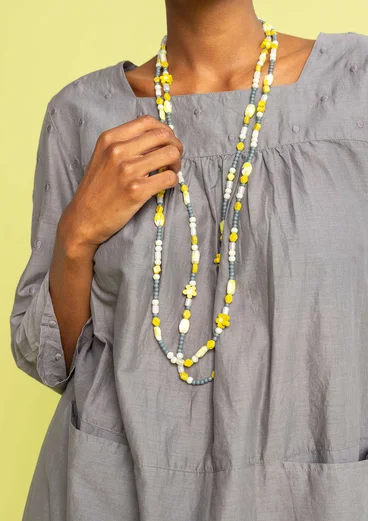 Collier "Jane" en perles de verre recyclé - naturel