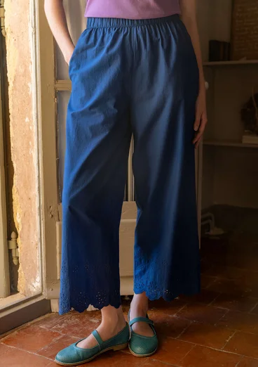 Webhose „Anglaise“ aus Bio-Baumwolle - porzellanblau
