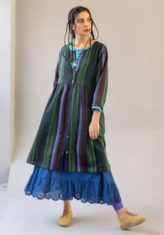 Robe "Ketchi" en tissu de laine/coton - noir