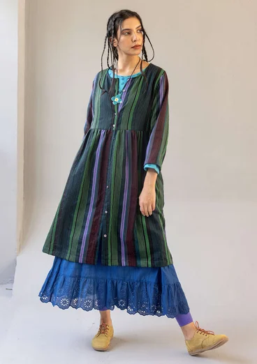 Jurk "Ketchi" van geweven wol/katoen - zwart